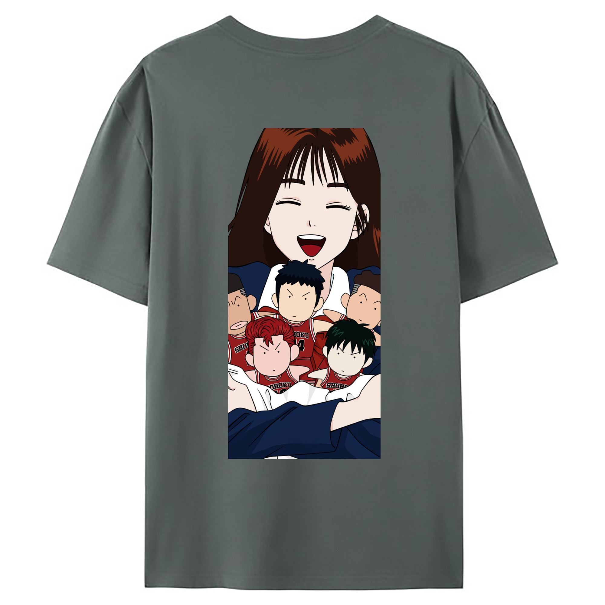 （画像用） SLAM DUNK／スラムダンク 綿100％ メンズ半袖Tシャツ（バックプリント） 通気性
